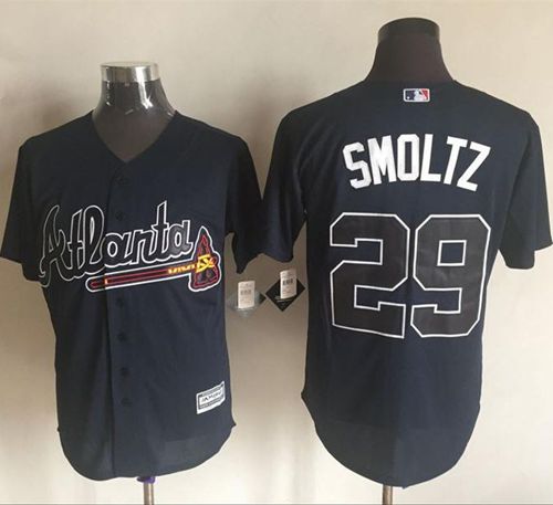 Custom Fan-Made John Smoltz Atlanta Braves #29 Blue Baseball Jersey