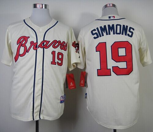 Custom Fan-Made Andrelton Simmons Atlanta Braves #19 Baseball Jersey
