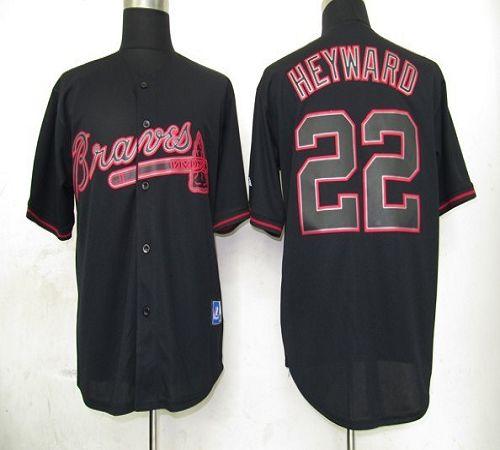 Custom Fan-Made Jason Heyward Atlanta Braves #22 Black Baseball Jersey