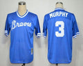 Custom Fan-Made Dale Murphy Atlanta Braves #3 Blue Throwback Baseball Jersey