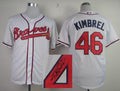 Custom Fan-Made Craig Kimbrel Autographed Atlanta Braves #46 White Baseball Jersey