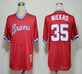Custom Fan-Made Phil Niekro Atlanta Braves #35 Red 1980 Baseball Jersey