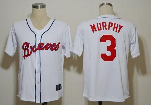 Custom Fan-Made Dale Murphy Atlanta Braves #3 White Throwback Baseball Jersey