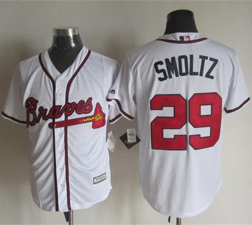Custom Fan-Made John Smoltz Atlanta Braves #29 White Baseball Jersey