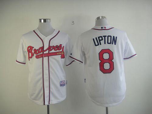 Custom Fan-Made Justin Upton Atlanta Braves #8 White Baseball Jersey