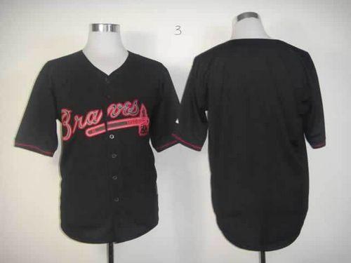 Custom Fan-Made Black Atlanta Braves Baseball Jersey Atlanta Braves Black Baseball Jersey