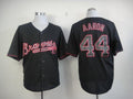 Custom Fan-Made Hank Aaron Atlanta Braves #44 Black Baseball Jersey