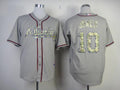 Custom Fan-Made Chipper Jones Atlanta Braves #10 Grey USMC Baseball Jersey