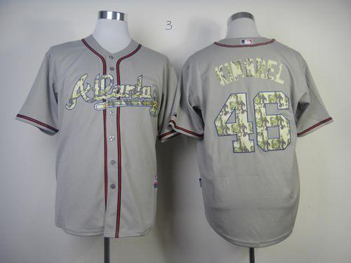 Custom Fan-Made Craig Kimbrel Atlanta Braves #46 Grey USMC Baseball Jersey