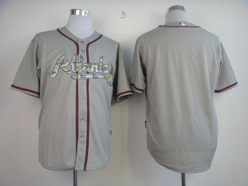Custom Fan-Made Grey Atlanta Braves Baseball Jersey Atlanta Braves Grey USMC Baseball Jersey
