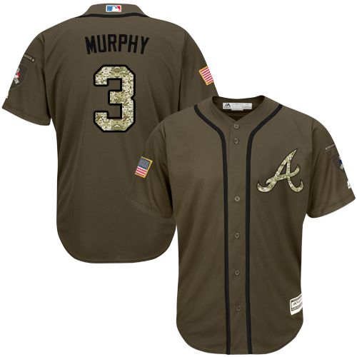 Custom Fan-Made Dale Murphy Atlanta Braves #3 Green Service Edition Baseball Jersey