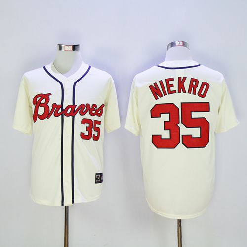 Custom Fan-Made Phil Niekro Atlanta Braves #35 Throwback Baseball Jersey