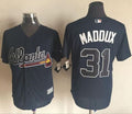 Custom Fan-Made Greg Maddux Atlanta Braves #31 Blue Baseball Jersey