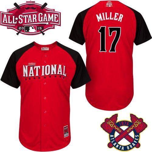 Custom Fan-Made Shelby Miller Atlanta Braves #17 Red 2015 All-Star Edition Baseball Jersey