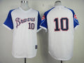 Custom Fan-Made Chipper Jones Atlanta Braves #10 White 1974 Throwback Baseball Jersey
