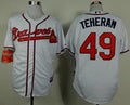 Custom Fan-Made Julio Teheran Atlanta Braves #49 White Baseball Jersey