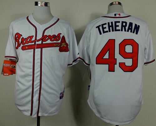 Custom Fan-Made Julio Teheran Atlanta Braves #49 White Baseball Jersey