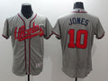 Custom Fan-Made Chipper Jones Atlanta Braves #10 Grey Baseball Jersey