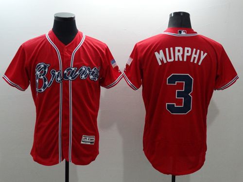 Custom Fan-Made Dale Murphy Atlanta Braves #3 Red Baseball Jersey