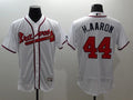 Custom Fan-Made Hank Aaron Atlanta Braves #44 White Baseball Jersey