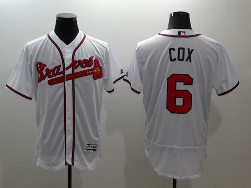 Custom Fan-Made Bobby Cox Atlanta Braves #6 White Baseball Jersey