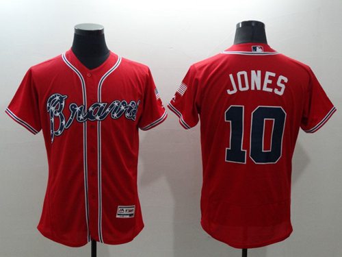 Custom Fan-Made Chipper Jones Atlanta Braves #10 Red Baseball Jersey