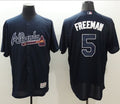 Custom Fan-Made Freddie Freeman Atlanta Braves #5 Blue Baseball Jersey