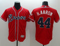 Custom Fan-Made Hank Aaron Atlanta Braves #44 Red Baseball Jersey