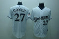 Custom Fan-Made Carlos Gomez Milwaukee Brewers #27 White Baseball Jersey