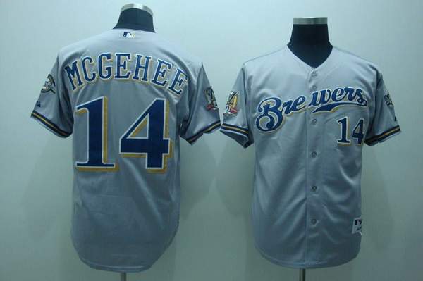 Custom Fan-Made Casey McGehee Milwaukee Brewers #14 Grey Baseball Jersey