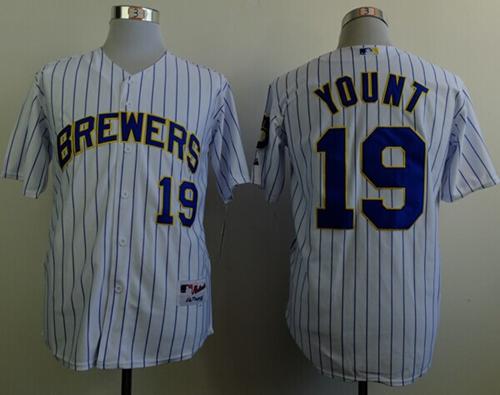 Custom Fan-Made Robin Yount Milwaukee Brewers #19 White Baseball Jersey