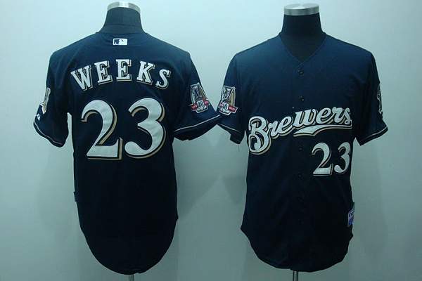 Custom Fan-Made Rickie Weeks Milwaukee Brewers #23 Blue Baseball Jersey