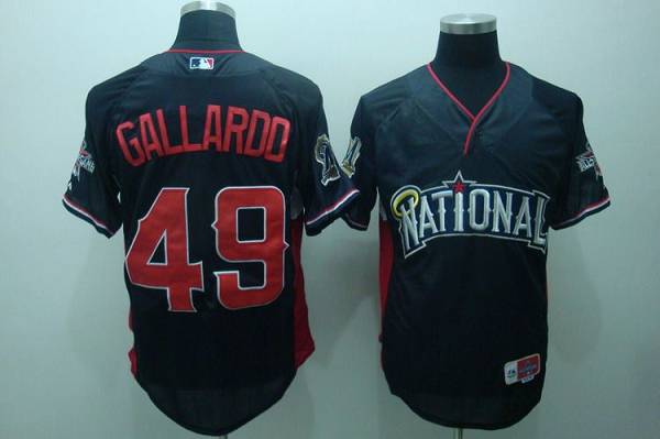 Custom Fan-Made Yovani Gallardo Nation BP Milwaukee Brewers #49 Blue 2010 All-Star Edition Baseball Jersey