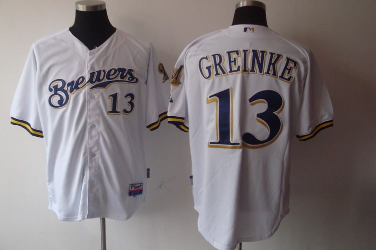 Custom Fan-Made Zack Greinke Milwaukee Brewers #13 White Baseball Jersey