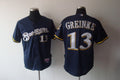 Custom Fan-Made Zack Greinke Milwaukee Brewers #13 Blue Baseball Jersey