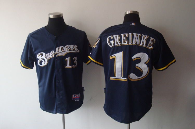 Custom Fan-Made Zack Greinke Milwaukee Brewers #13 Blue Baseball Jersey