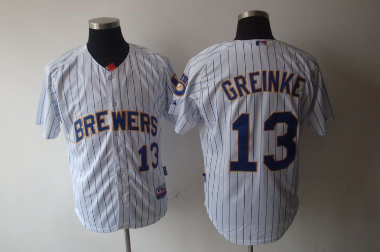 Custom Fan-Made Zack Greinke Milwaukee Brewers #13 White Baseball Jersey