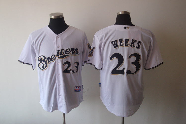 Custom Fan-Made Rickie Weeks Milwaukee Brewers #23 White Baseball Jersey