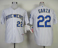 Custom Fan-Made Matt Garza Milwaukee Brewers #22 White Baseball Jersey