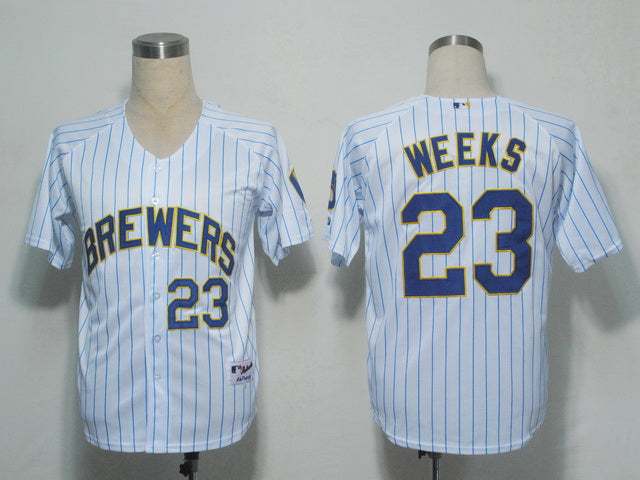 Custom Fan-Made Rickie Weeks Blue Milwaukee Brewers #23 Blue Baseball Jersey