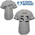 Custom Fan-Made Pat Egan Milwaukee Brewers #52 Grey Baseball Jersey