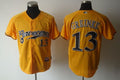 Custom Fan-Made Zack Greinke Cerveceros Milwaukee Brewers #13 Yellow Baseball Jersey