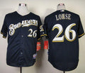 Custom Fan-Made Kyle Lohse Milwaukee Brewers #26 Blue Baseball Jersey