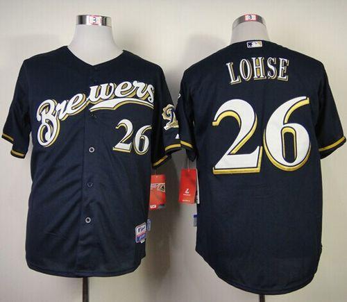 Custom Fan-Made Kyle Lohse Milwaukee Brewers #26 Blue Baseball Jersey