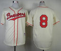 Custom Fan-Made Ryan Braun Milwaukee Brewers #8 1948 Throwback Turn Back Clock Edition Baseball Jersey