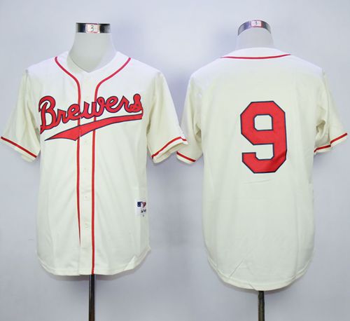 Custom Fan-Made Jean Segura Milwaukee Brewers #9 1948 Throwback Turn Back Clock Edition Baseball Jersey