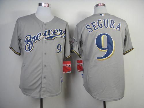 Custom Fan-Made Jean Segura Milwaukee Brewers #9 Grey Baseball Jersey
