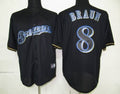 Custom Fan-Made Ryan Braun Milwaukee Brewers #8 Black Baseball Jersey