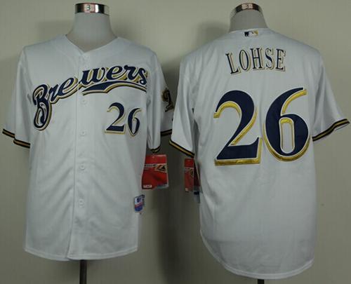 Custom Fan-Made Kyle Lohse Milwaukee Brewers #26 White Baseball Jersey