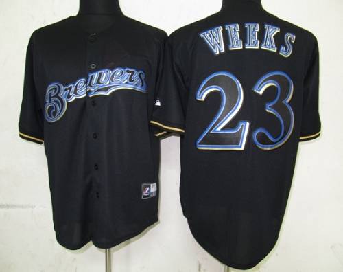 Custom Fan-Made Rickie Weeks Milwaukee Brewers #23 Black Baseball Jersey
